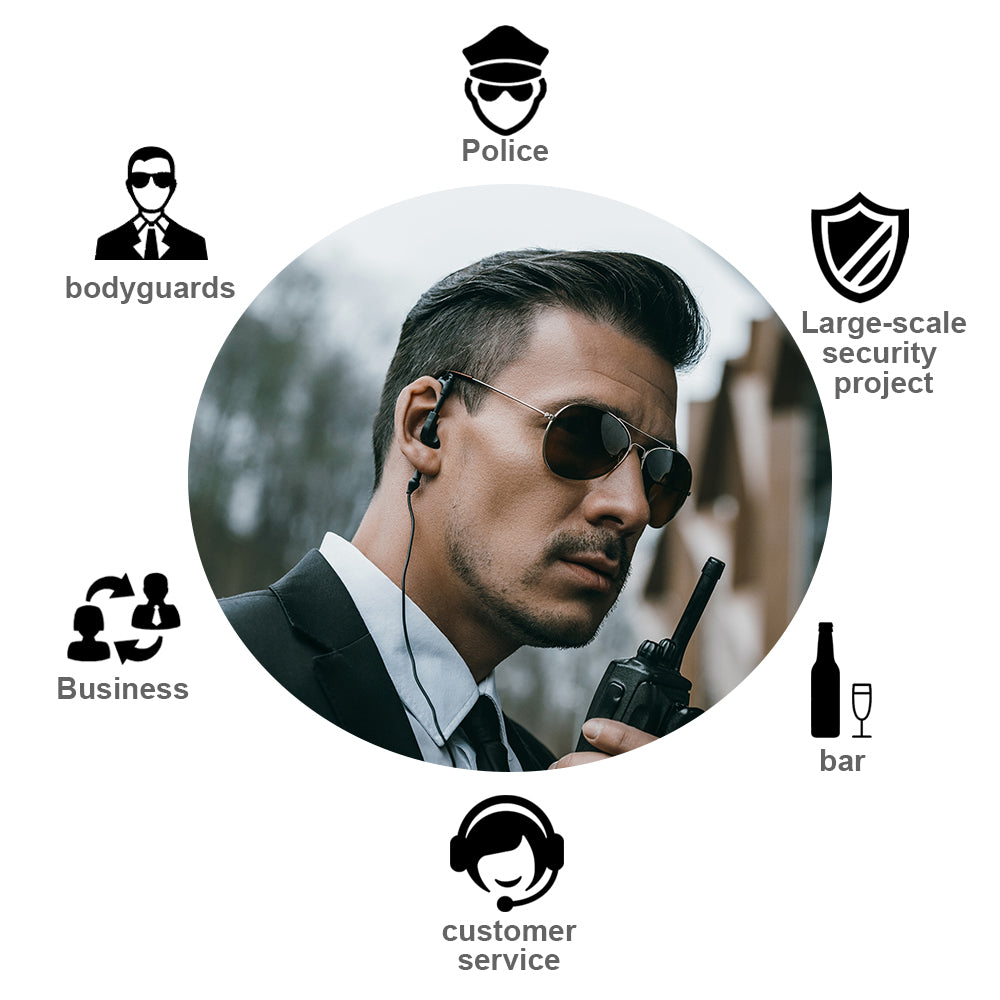 5-Pack 2 pin Walkie Talkie Earpiece Compatible with Motorola Radios