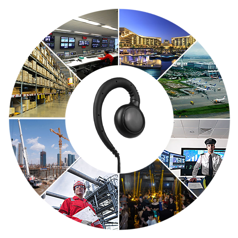 5 Pack Radio Earpiece, 1 pin C shape Walkie Tallkie Earpiece for Motorola