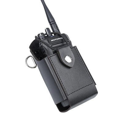 Leather Radio Holster Set, Fireman's Radio Strap, Anti-Sway Strap, Fits Motorola APX Series for Firefights, EMT, Security, Police
