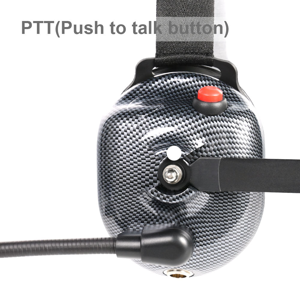 Carbon Fiber Style Behind The Head Two Way Radio Headset