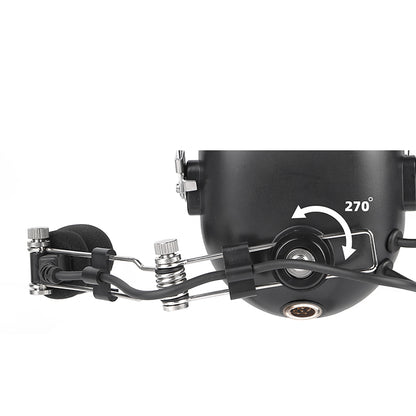 Over the Head Type Noise Cancelling Headset with Metal Boom Arm