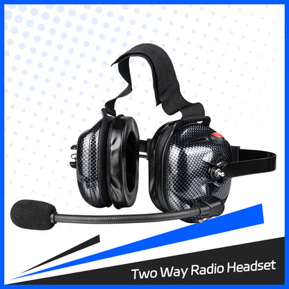 Carbon Fiber Style Behind The Head Two Way Radio Headset