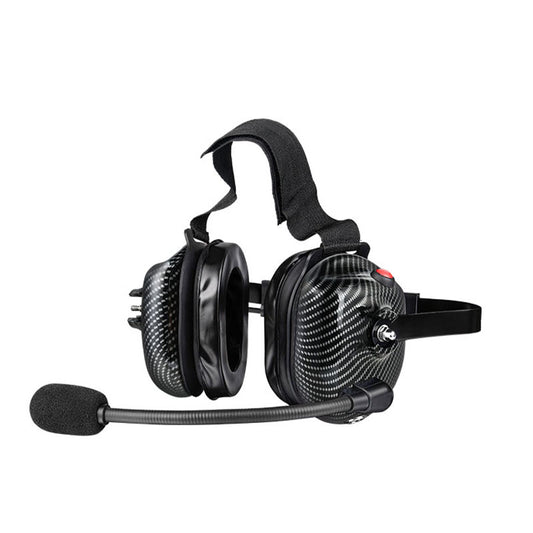 Carbon Fiber Style Behind The Head Two Way Radio Headset