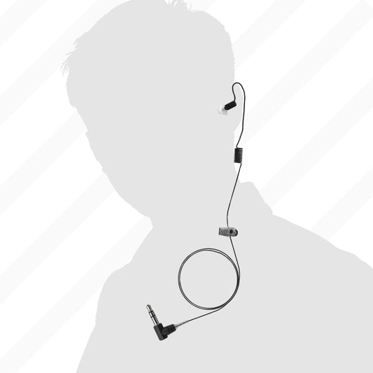 Covert Tubeless 3.5mm Police Listen Only Earpiece Black