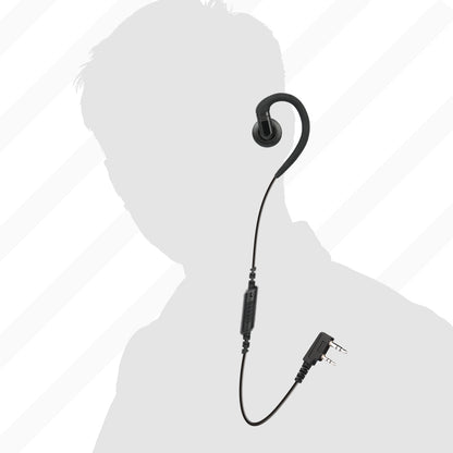 5-Pack 2 Pin C Shape Radio Earpiece Compatible with Kenwood Walkie Talkie