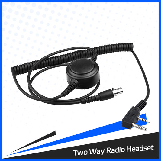 Replacement Cable with Large PTT for Heavy Duty Headset for Kenwood Radios