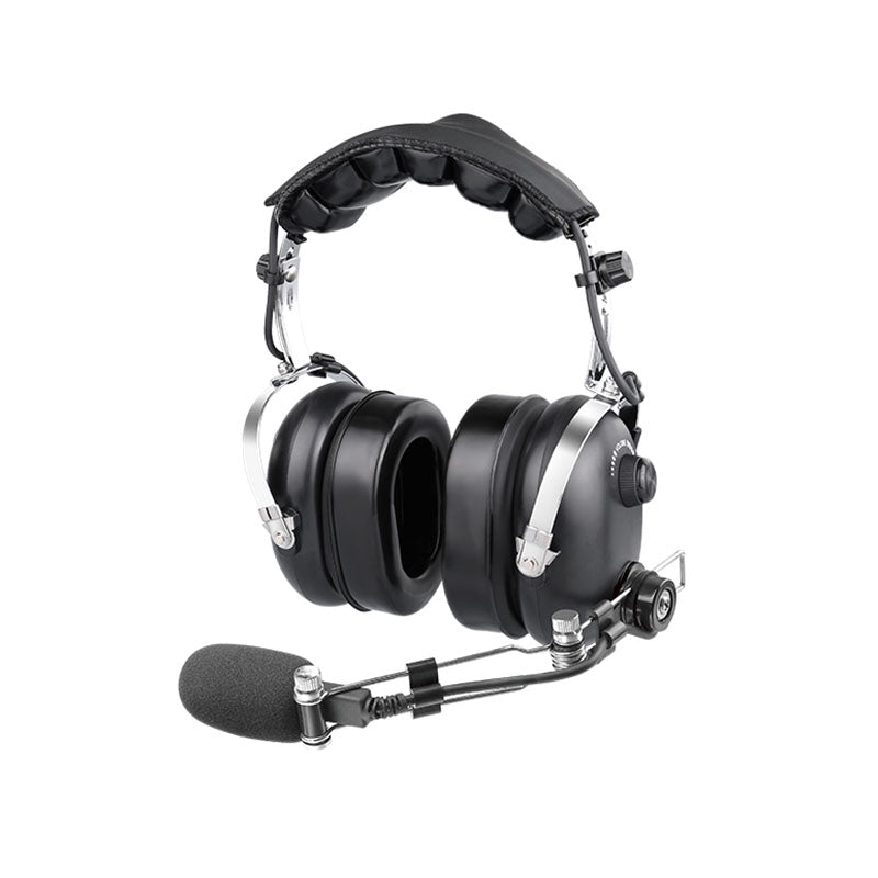 Over the Head Type Noise Cancelling Headset with Metal Boom Arm
