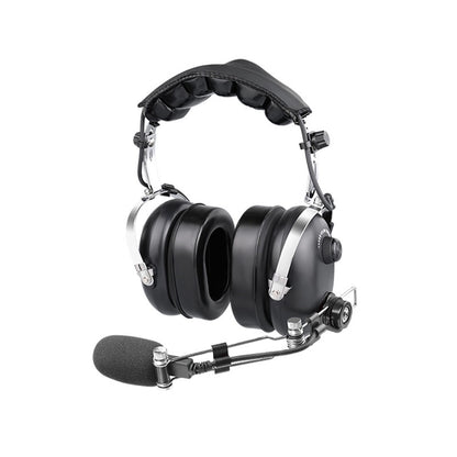 Over the Head Type Noise Cancelling Headset with Metal Boom Arm
