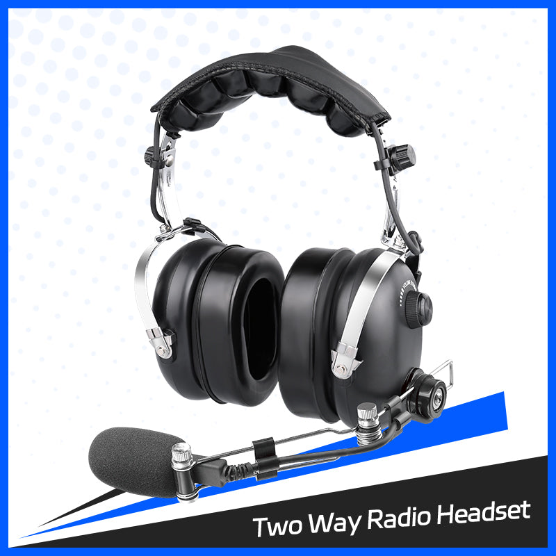 Over the Head Type Noise Cancelling Headset with Metal Boom Arm