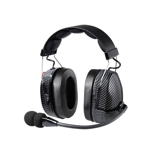 Carbon Fiber Dual Earmuff Noise Cancelling Headset