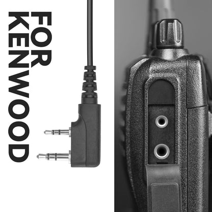5 Pack Two Way Radio Earpiece with PTT Compatible with Kenwood, 2 Pin